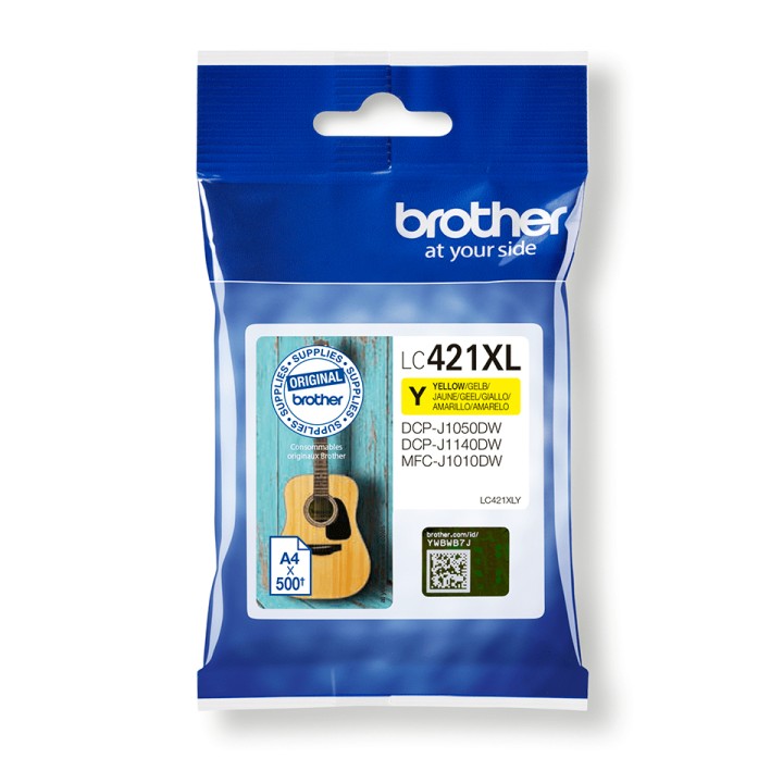 Tinta BROTHER XL Amarillo 500 páginas (LC421XLY)