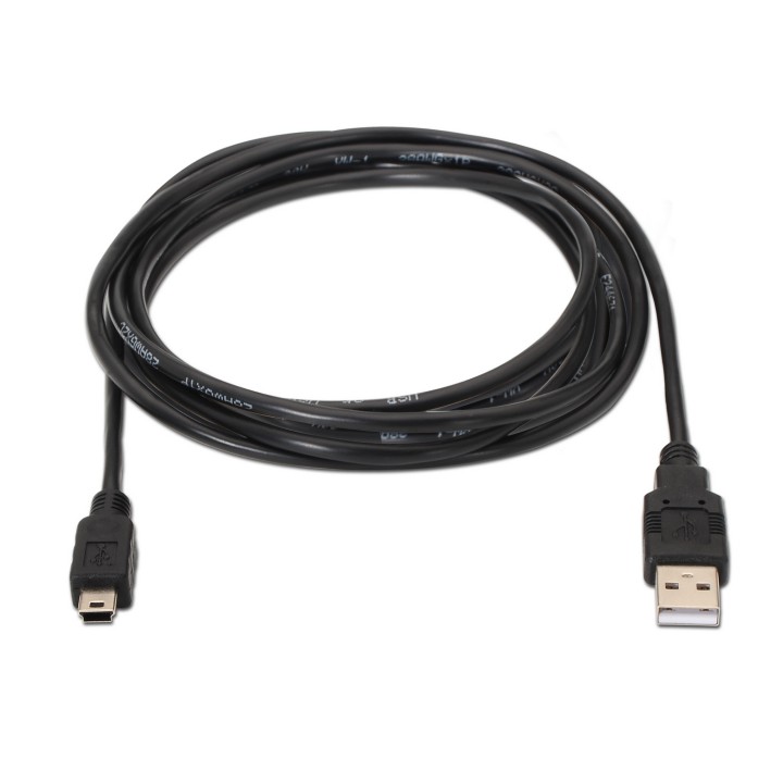 Cable USB-A 2.0/M a Mini USB/M 1m Negro (A101-0024)
