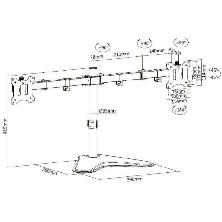Soporte Mesa EQUIP 13"-32" Gira/Inclina 8Kg (EQ650123)