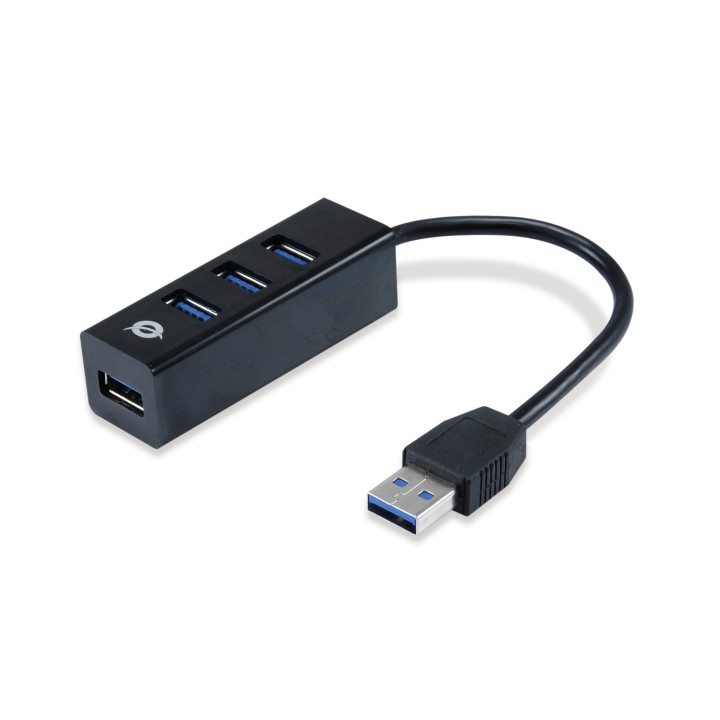 Hub CONCEPTRONIC 4xUSB 3.0+Adaptador USB-C (HUBBIES04B)