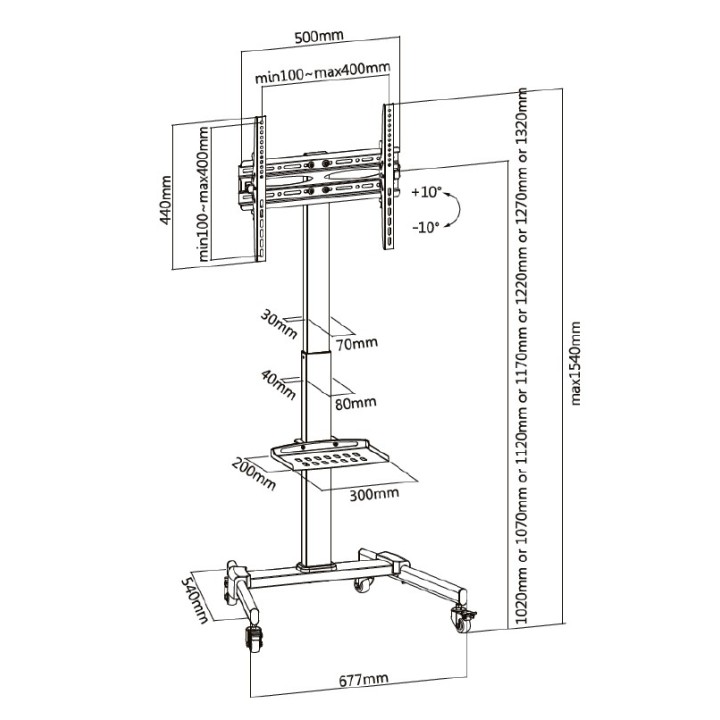 Soporte Suelo EQUIP 32"-55" 35Kg con Ruedas (EQ650607)