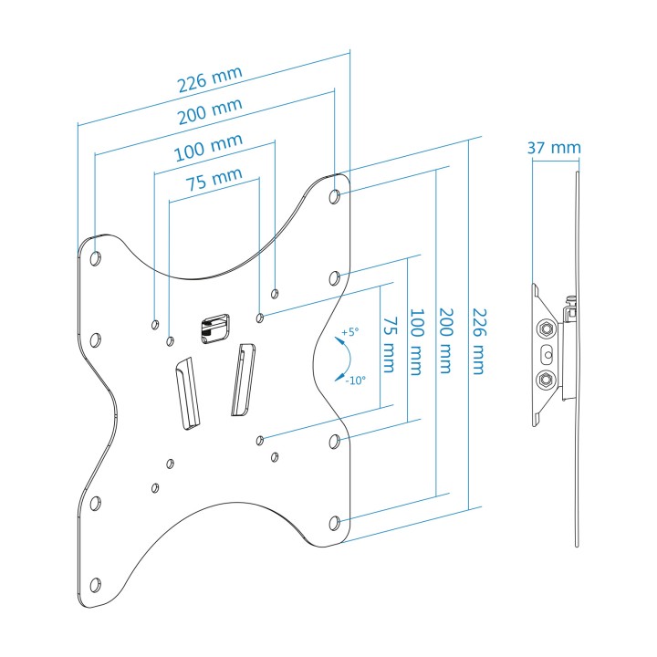 Soporte Pared TOOQ 23"-42" Inclinable 37Kg (LP1342T-B)