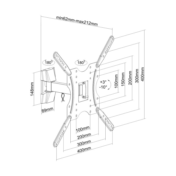 Soporte Pared AISENS 32"-55" Gira/Inclina (WT55TSE-057)