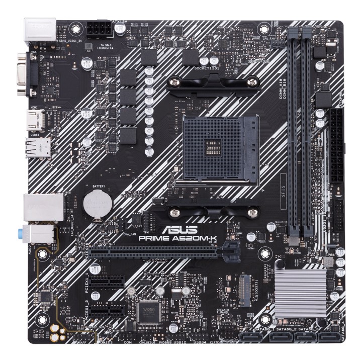 ASUS PRIME A520M-K:(AM4) 2DDR4 SATA3 HDMI VGA RJ45 mATX