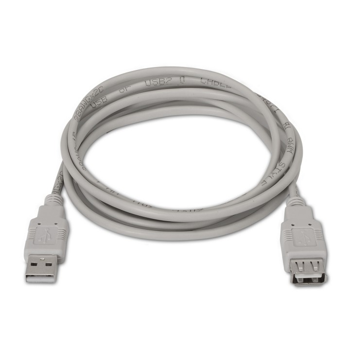 Cable AISENS USB-A/M a USB-A/H 3m Beige (A101-0014)