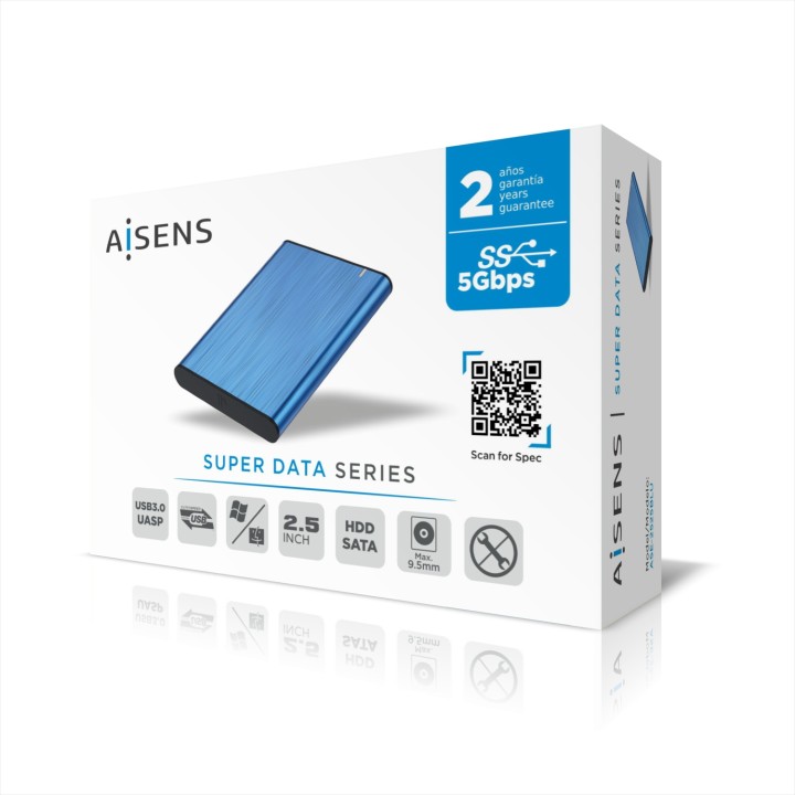 Caja AISENS HDD 2.5" SATA USB 3.0 Azul (ASE-2525BLU)