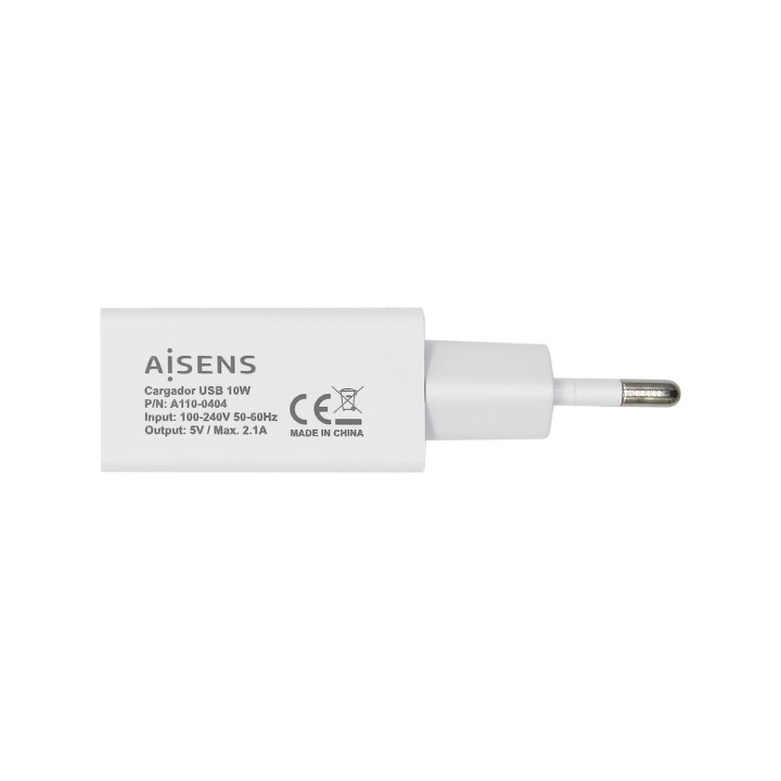 Cargador de Pared AISENS 10W USB 2.0 Blanco (A110-0404)