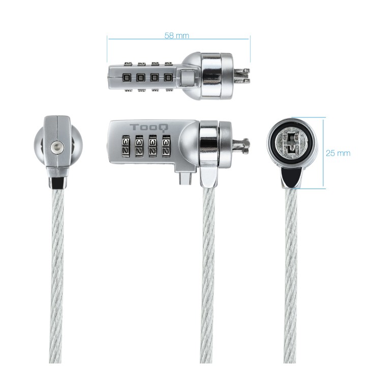 Cable de Seguridad TooQ Combinación 1.5m (TQCLKC0015)