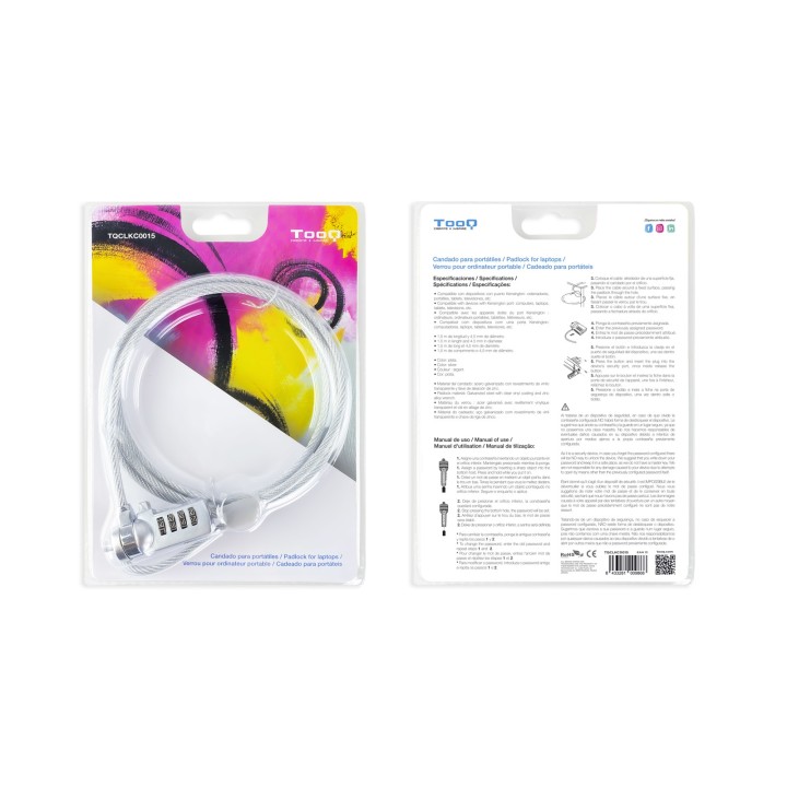 Cable de Seguridad TooQ Combinación 1.5m (TQCLKC0015)