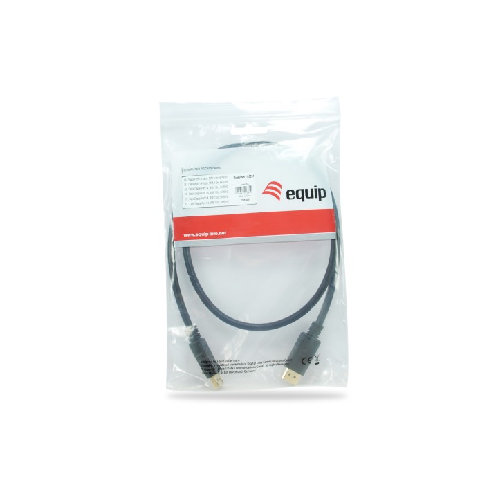 Cable EQUIP DP/M a DP/M 1m Negro (EQ119251)