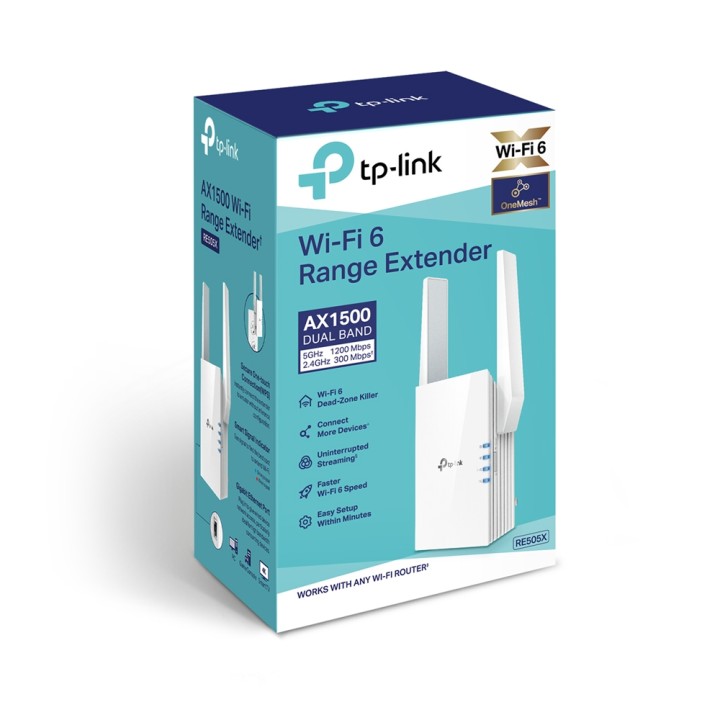 Repetidor TP-Link AX1500 WiFi Ethernet Blanco (RE505X)