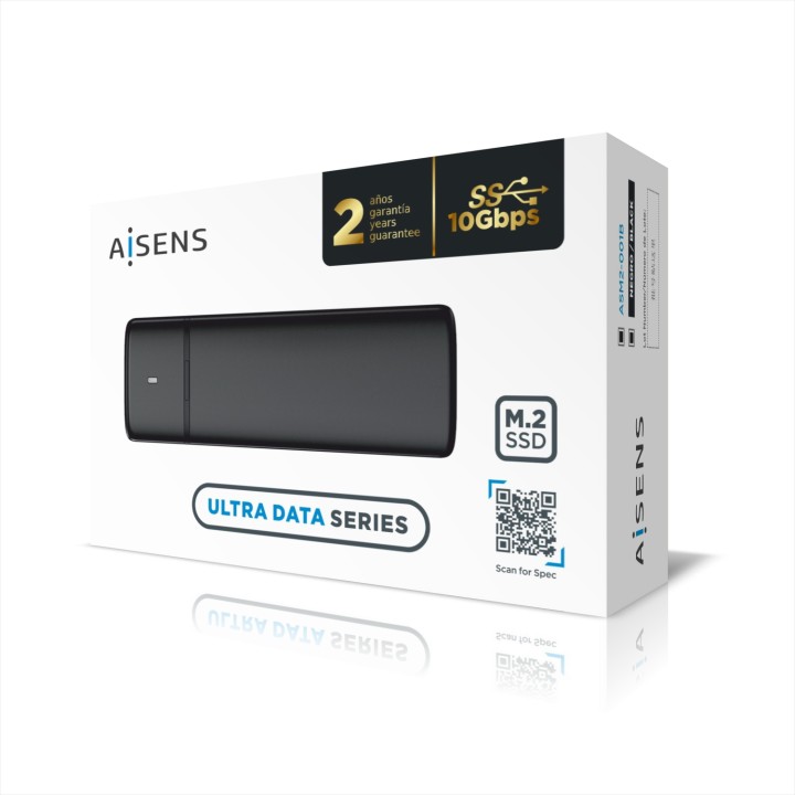 Caja AISENS SSD M.2 SATA/PCIe USB 3.1 Negra (ASM2-001B)