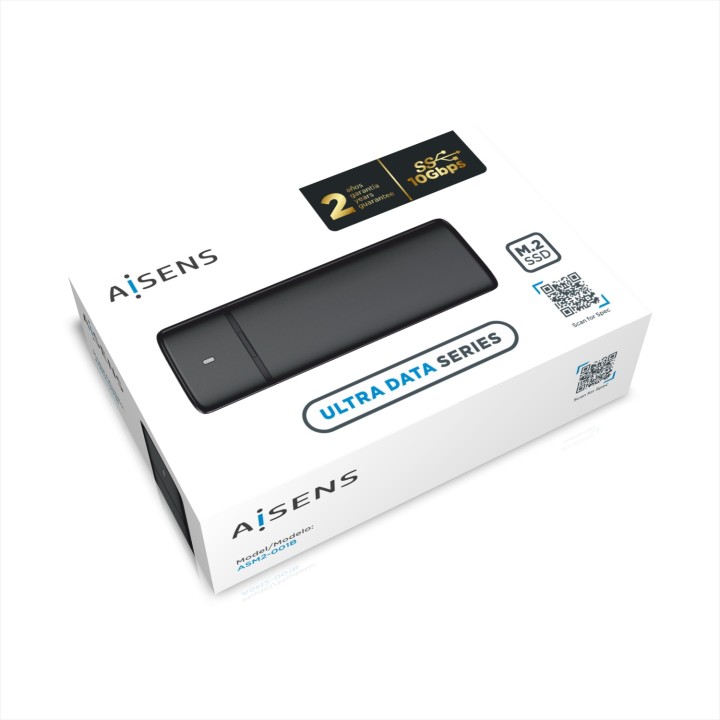 Caja AISENS SSD M.2 SATA/PCIe USB 3.1 Negra (ASM2-001B)