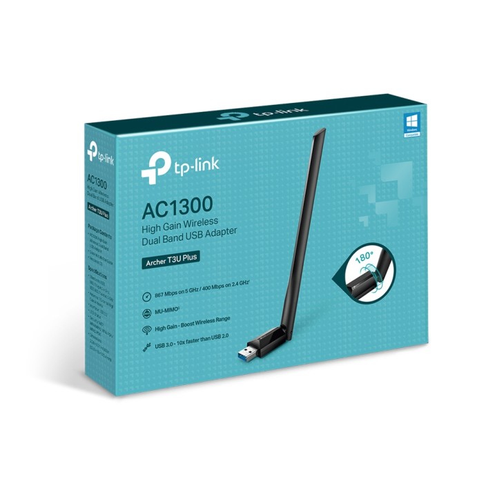 Adaptador TP-Link AC1300 USB 3.0 WiFi (Archer T3U Plus)