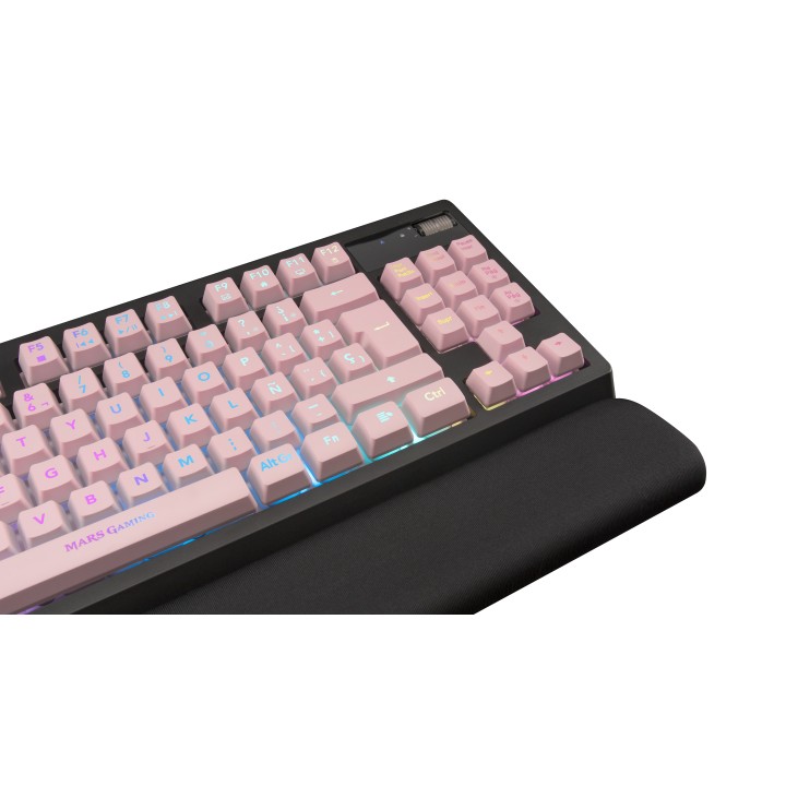 Teclado Mars Gaming TKL LED RGB USB Rosa (MKAXPES)