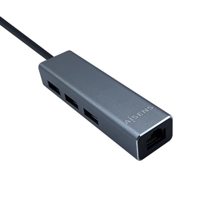 Adaptador AISENS USB-C a USB-A/RJ45 Gris (A109-0396)