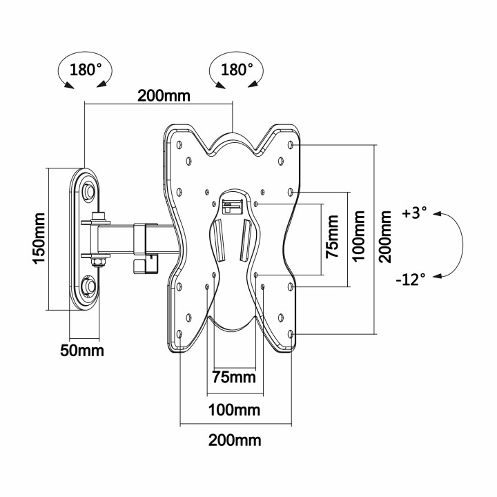Soporte Pared AISENS 23"-42" Gira/Inclina (WT42TSE-007)