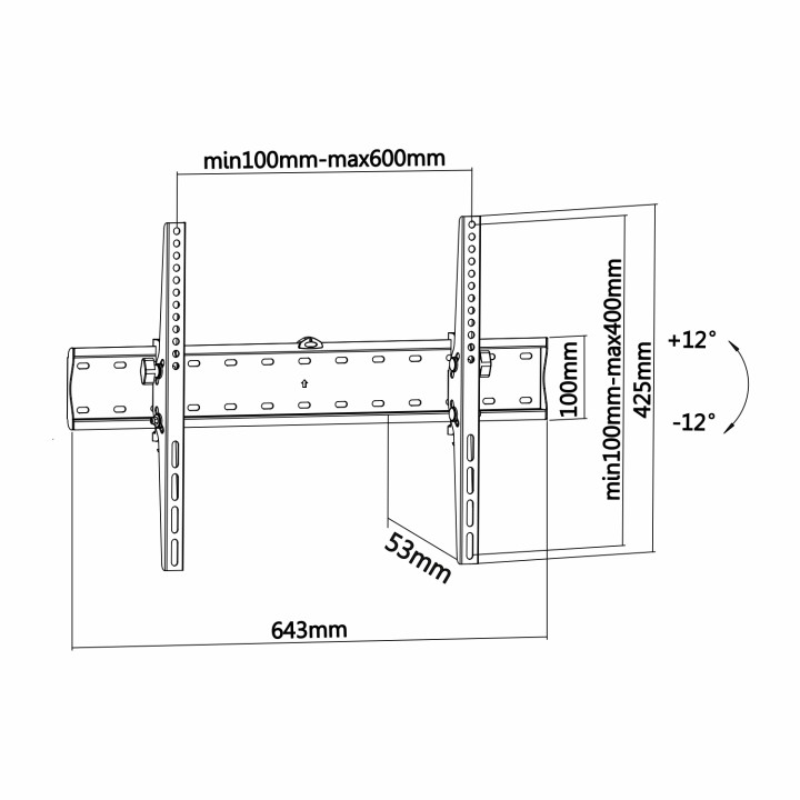 Soporte Pared AISENS 37-70" Inclinable 40Kg (WT70T-017)