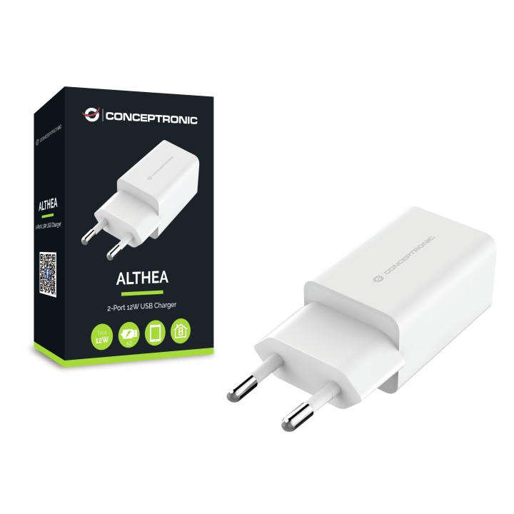 Cargador Pared CONCEPTRONIC 1USB 2.0 Blanco (ALTHEA06W)