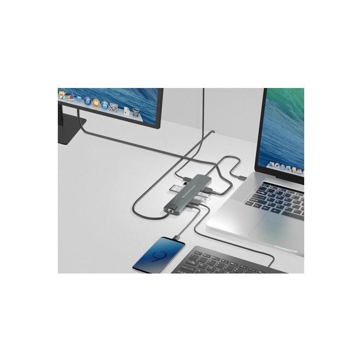 Adaptador CONCEPTRONIC 9en1 USB-C 3.0 Negro (DONN06G)