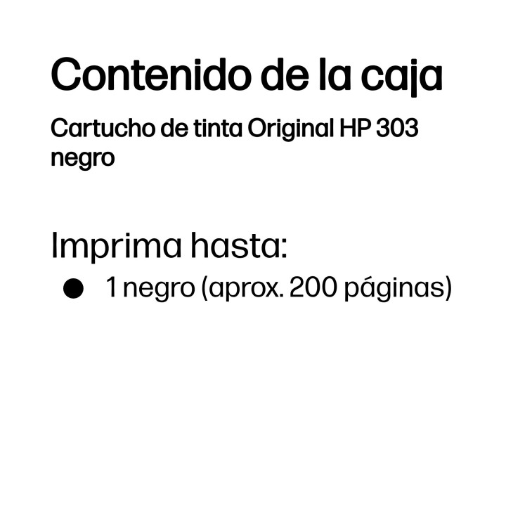 Tinta HP 303 Negro 4ml 200 páginas (T6N02AE)