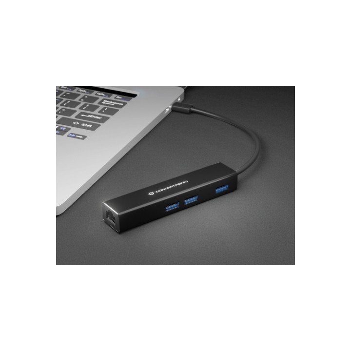 Adaptador CONCEPTRONIC USB-C a RJ45/3xUSB-A (DONN07B)