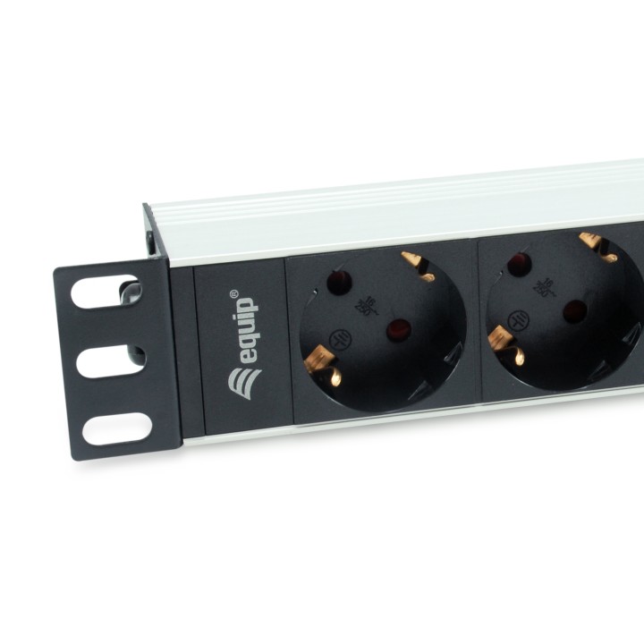 Regleta EQUIP 4xSchuko 1.5m Rack 1U Negra (EQ333311)