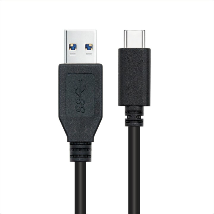 Nanocable USB-A/M a USB-C/M 1.5m Negro(10.01.4001-L150)