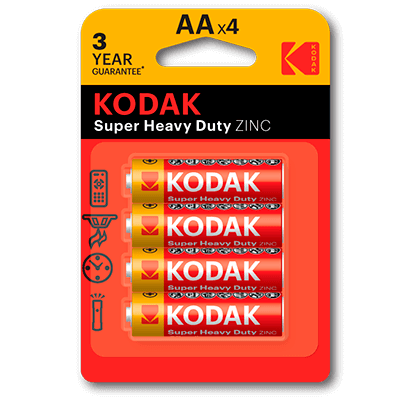 Kodak Heavy Duty Pila AA KAAHZ 1.5v Pack 4 Unidades Salina