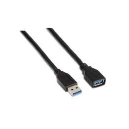 Cable AISENS USB-A/M a USB-A/H 1m Negro (A105-0041)