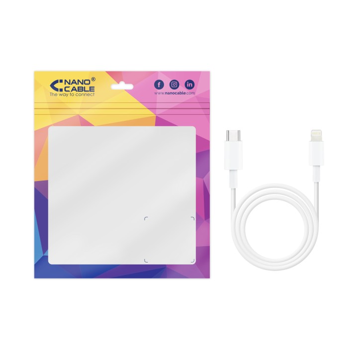 Nanocable Lightning/M a USB-C/M 2m Blanco (10.10.0602)