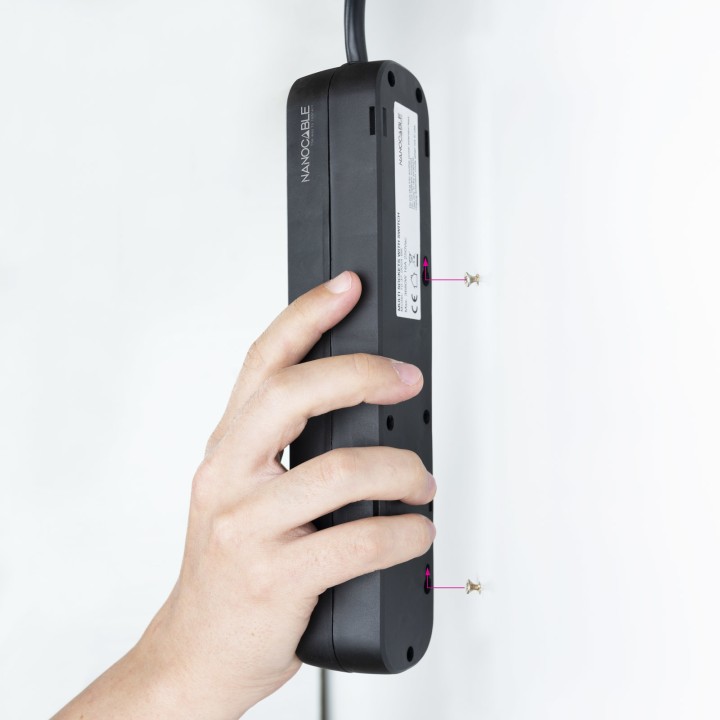 Regleta Nanocable 4xSchuko Interruptor (10.37.0004-BK)