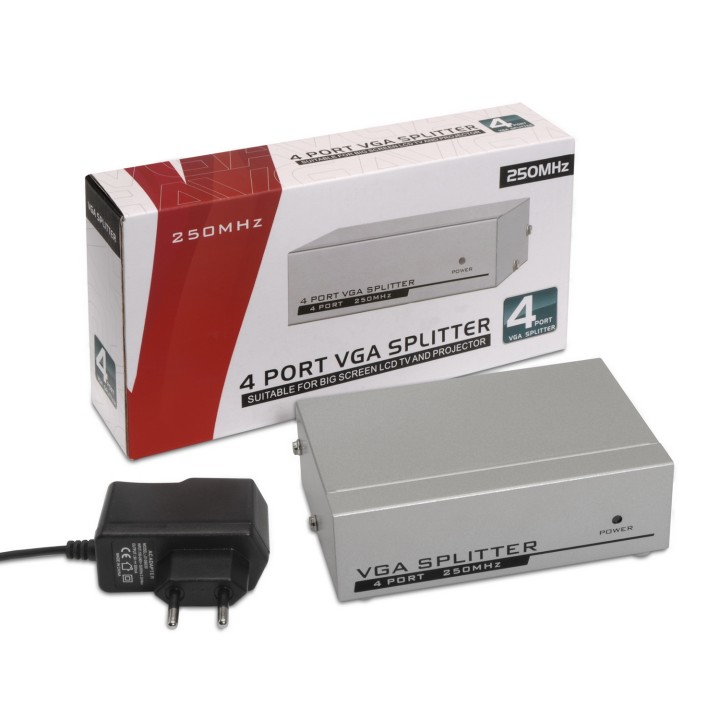 Splitter AISENS 1xVGA In 4xVGA Out Gris (A116-0085)