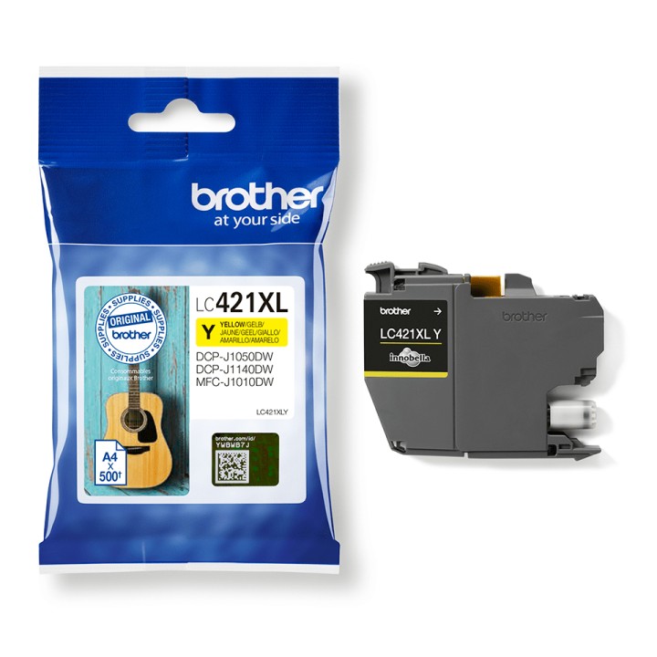 Tinta BROTHER XL Amarillo 500 páginas (LC421XLY)