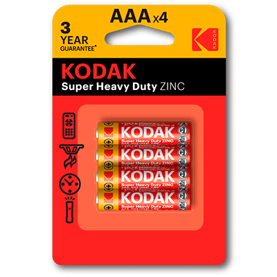 Kodak Heavy Duty Pila AAA K3AHZ, 1.5v, Pack 4 uds Salina