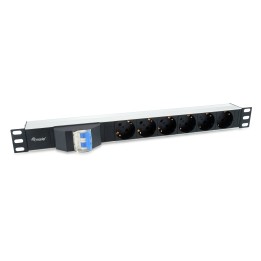 Regleta EQUIP Rack 19" 1U 6xSchuko Negra (EQ333312)