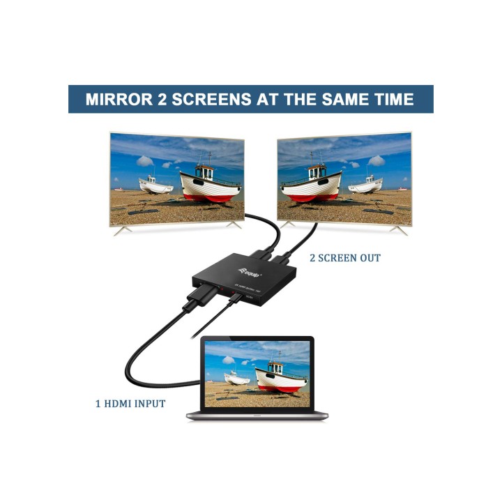 Splitter EQUIP 4K UHD 3D 2xHDMI Out Negro (EQ332715)