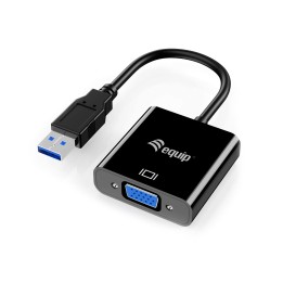 Cable EQUIP USB-A/M a VGA/H 0.25m Negro (EQ133384)