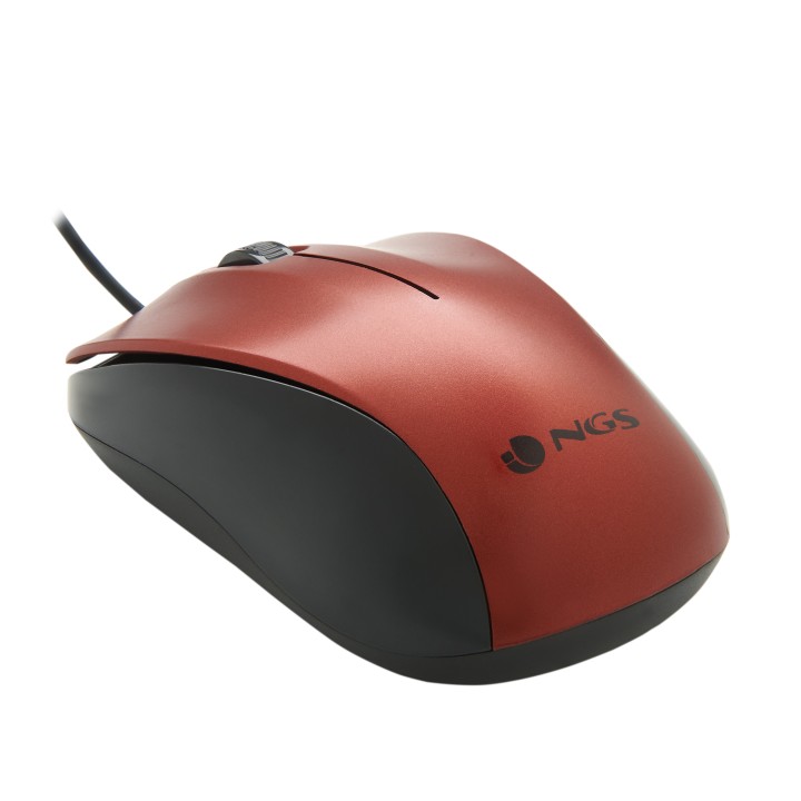Ratón NGS Óptico USB-A 1200dpi Rojo (CREWRED)