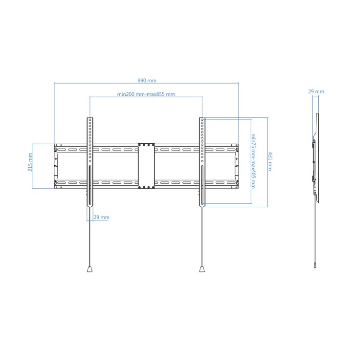 Soporte de Pared TOOQ 43"-90" Fijo Negro (LP4390F-B)