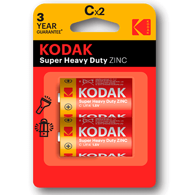 Kodak Heavy Duty Pila LR14 KCHZ, 1.5v, Pack 2 uds Salina