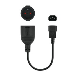 Nanocable C14/M a CEE7/H 25cm Negro (10.22.0901)