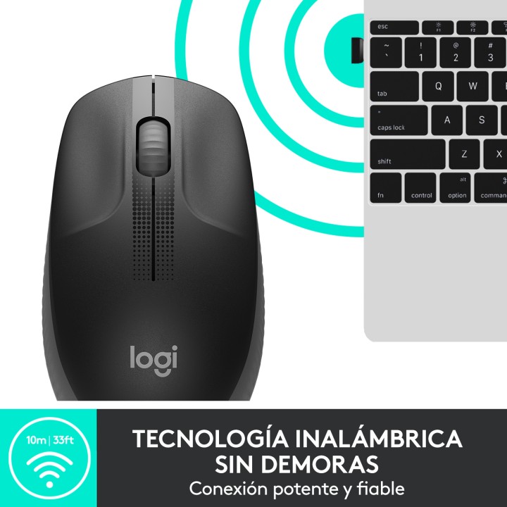 Ratón LOGITECH M190 Óptico RF 1000dpi Gris (910-005905)