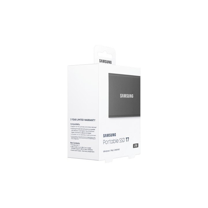 SSD Samsung T7 2Tb NVMe USB-C 3.1 Gris (MU-PC2T0T/WW)