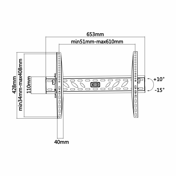 Soporte Pared AISENS 37"-70" Inclina 50kg (WT70T-019)