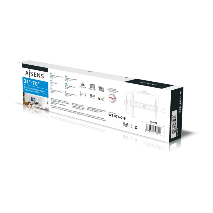 Soporte Pared AISENS 37"-70" Inclina 50kg (WT70T-019)