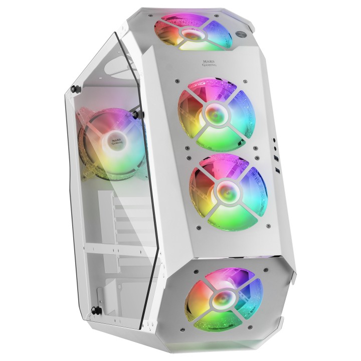 Caja Mars Gaming Premium ARGB ATX mATX Blanca (MC51W)