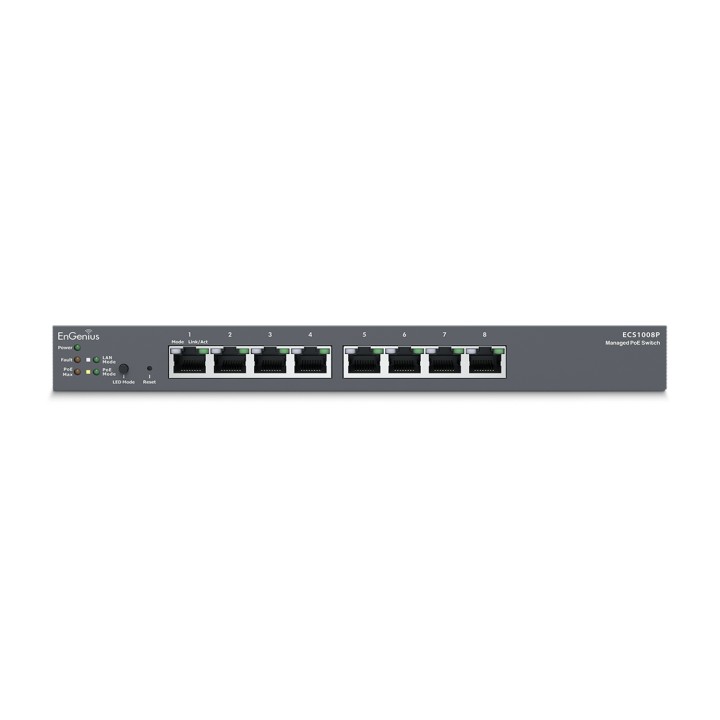 Switch EnGenius 8p 10/100/1000 PoE Negro (ECS1008P)