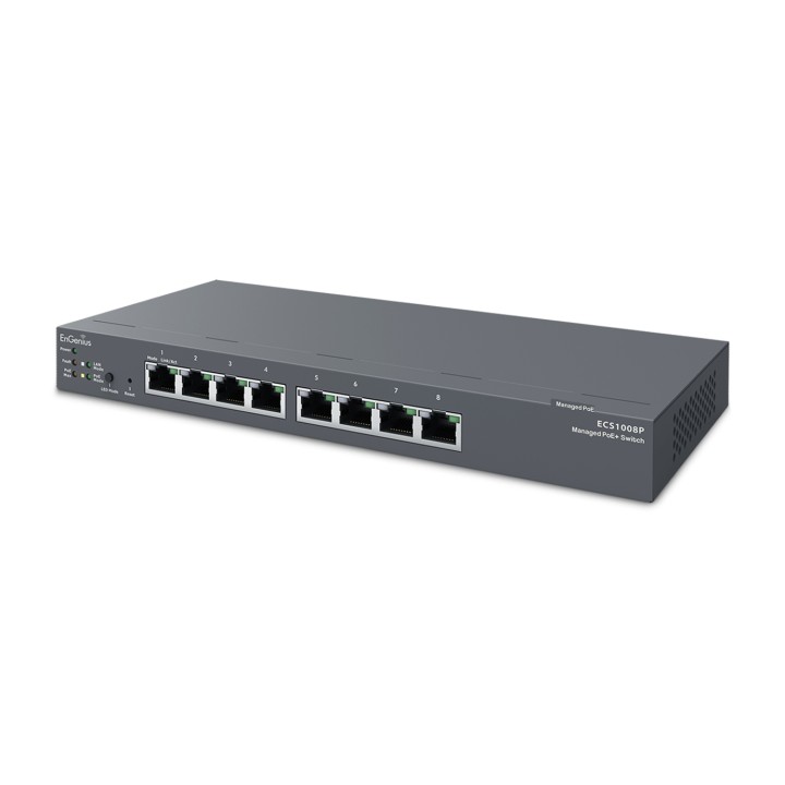 Switch EnGenius 8p 10/100/1000 PoE Negro (ECS1008P)
