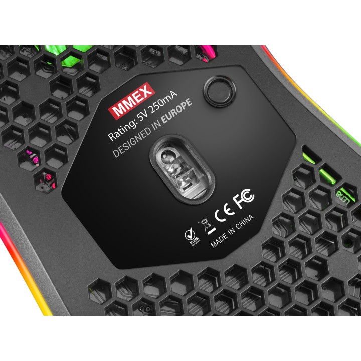 Ratón Mars Gaming Óptico RGB USB 32000dpi Negro (MMEX)